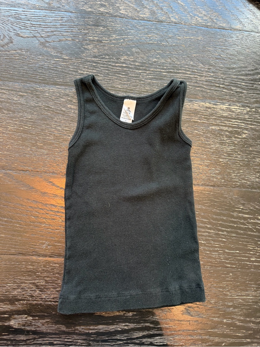 Kids American Apparel  Black Ribbed Tank Top
